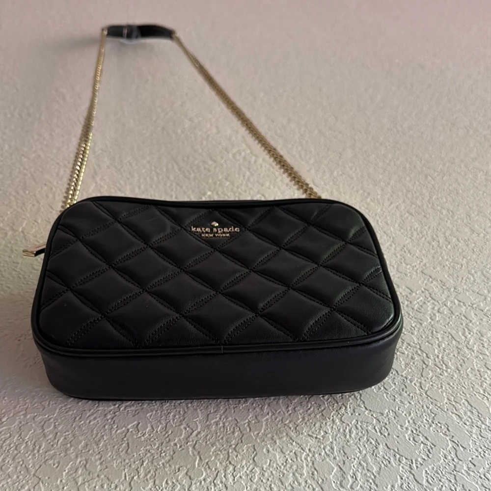 Kate Spade Black Quilted Crossbody Camera Bag - Picture 4 of 10